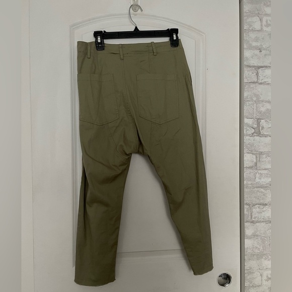Acacia Dublin pants moss green raw hem cotton S Small - Picture 7 of 13